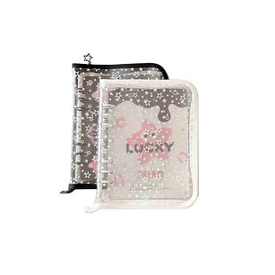 韩系星星拉链包卡册高颜值ins风a5活页追星专辑小卡收纳册四宫格卡册外壳大容量精美车票卡片拍立得收藏册3寸