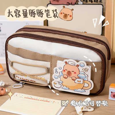 简约大开口双层笔袋2025新款