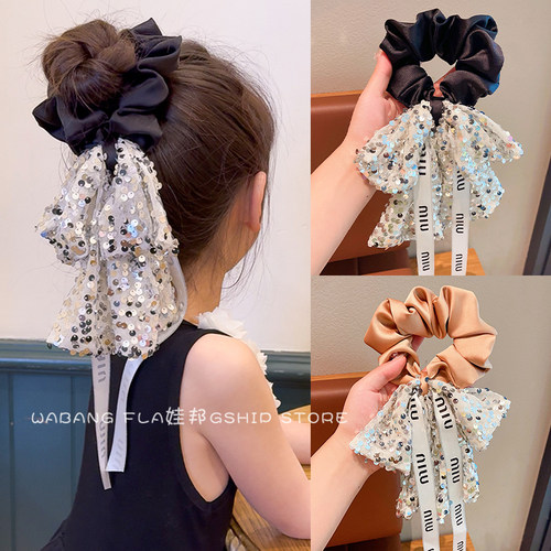 飘带大肠发圈儿童丸子头发饰