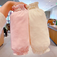 26 # плюшевый розовый жемчуг + кремовый жемчуг [две пары] [полная длина 30 см]