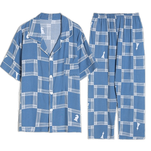 睡衣男人造绵绸夏季薄款2025年新款家居服春秋款男士绵绸休闲大码