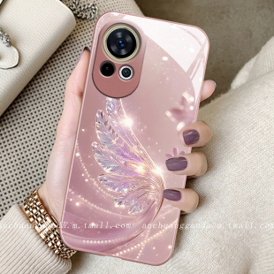 水晶飞羽适用华为nova14手机壳nova13女8se新款hinova11液态玻璃12pro高端nova9防摔全包10保护套简约