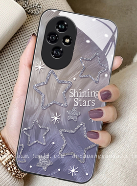 羽纱星星适用荣耀300手机壳200pro女80se新款honor100液态玻璃magic6高端x60i防摔x50全包保护套90pro简约