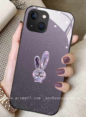 渐变紫色兔适用荣耀80手机壳70pro女60se新款honor50钢化玻璃magic4高端x30防摔v40全包保护套x20个性简约