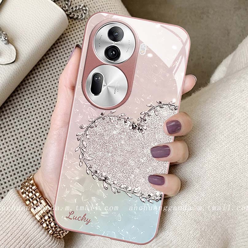 适用液态玻璃oppo手机壳简约