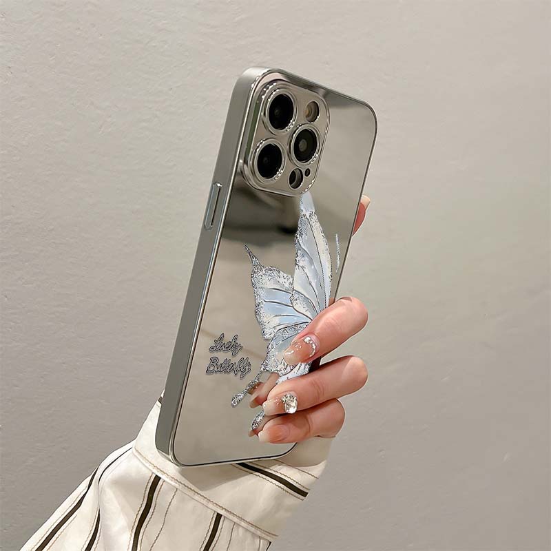 适用镜面玻璃苹果手机壳简约