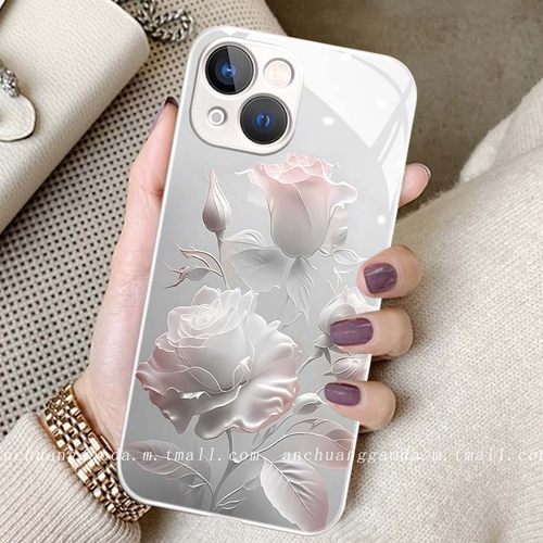 适用液态玻璃苹果手机壳简约