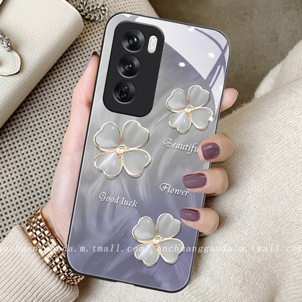 羽纱四叶草适用opporeno14手机壳reno13pro女reno12新款reno11液态玻璃reno10/9/8全包防摔reno6保护套7se