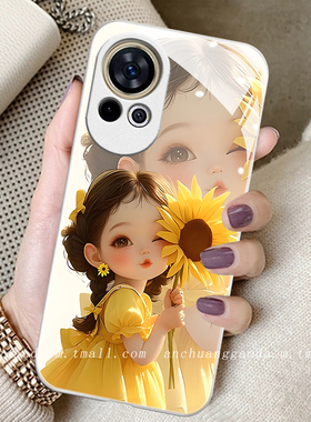 向日葵女孩适用华为nova13手机壳nova12pro女11se新款hinova10液态玻璃8pro高端nova9防摔全包7保护套简约