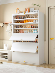 家用钢鞋柜门入口玄关储物柜多层防尘大容量翻转门铁鞋架