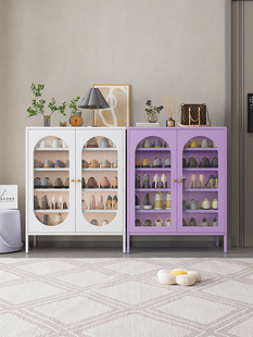 家庭入口钢鞋柜多层鞋架锻铁大容量金属钢板入口门鞋柜