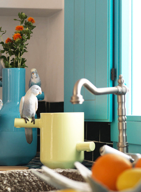 lladro雅致木鹦鹉创意花瓶