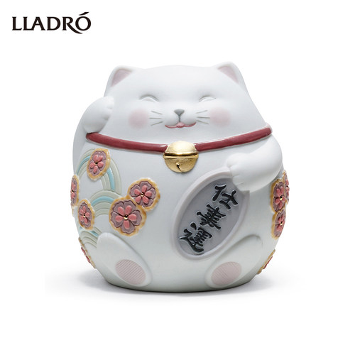 Lladro陶瓷招财猫摆件开业礼物