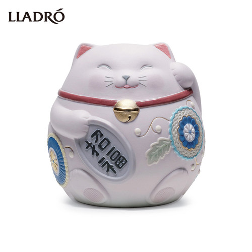 Lladro陶瓷招财猫摆件开业礼物