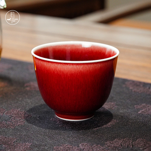 见山烧台湾林见山监制款郎红握心杯主人杯陶瓷品茗杯手工茶具茶杯
