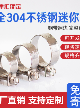 加厚304不锈钢卡箍抱箍欧式管箍强力小喉箍fsae汽车油管固定卡子