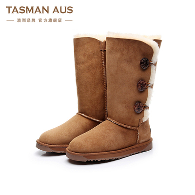 TASMANAUS三扣长靴女秋冬经典时尚百搭雪地靴防滑加绒靴子990873