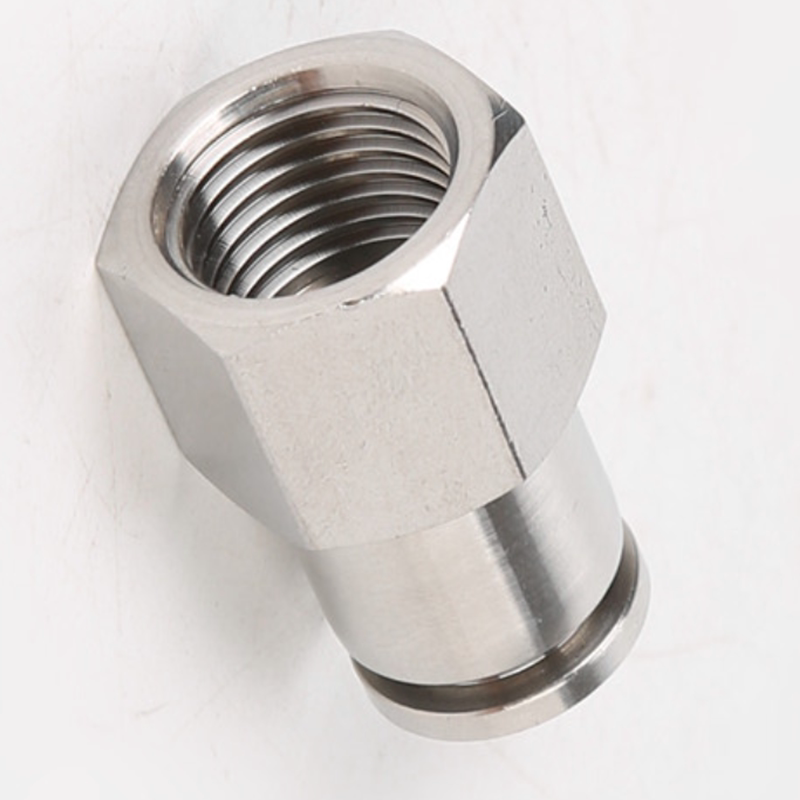 304不锈钢内螺纹直通快插气动气管快速接头直接pcf6 8 10-01 0203