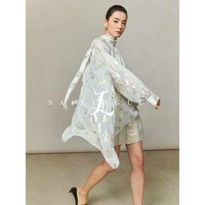 飘带上衣+天丝亚麻松弛高腰短裤