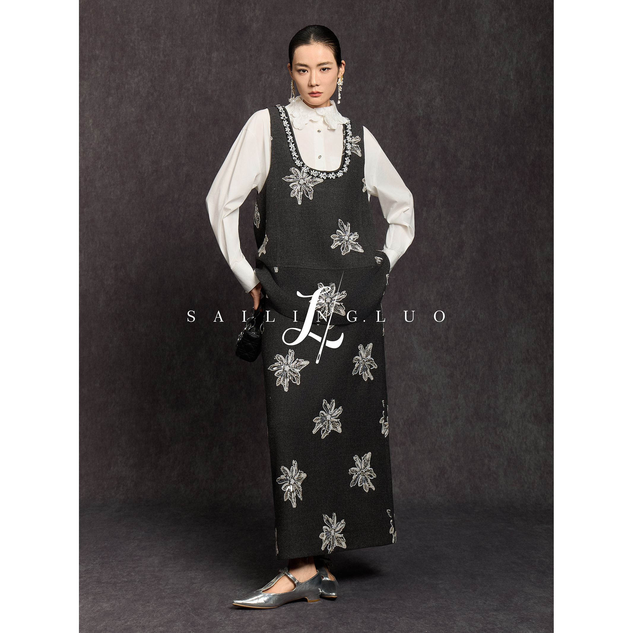 马甲国风套装上衣半裙两件套