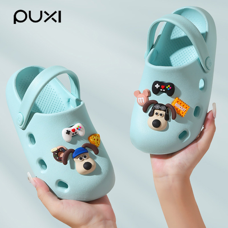 朴西小麻豆儿童洞洞鞋夏季情侣夏季软底外穿厚底包头防滑休闲拖鞋