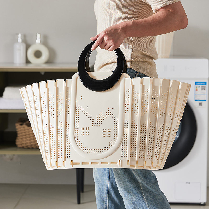 奶油风折叠手提脏衣篮家用壁挂浴室卫生间高颜值脏衣篓放衣服神器,收纳整理,脏衣篮,淘宝优惠券,粉丝福利购,淘宝优惠卷