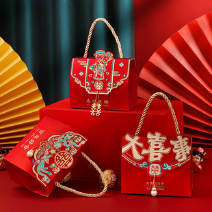 糖盒结婚喜糖盒2026新款高级中式结婚婚礼礼盒空盒手提伴手礼盒子