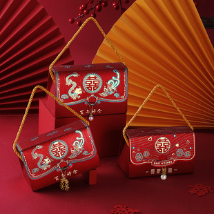 糖盒结婚喜糖盒子2026新款婚礼手提糖果盒订婚伴手礼盒空盒喜糖袋