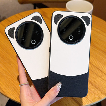 适用vivoY500手机壳全包防摔蚕丝纹Y500保护套潮牌奢华商务熊猫配色