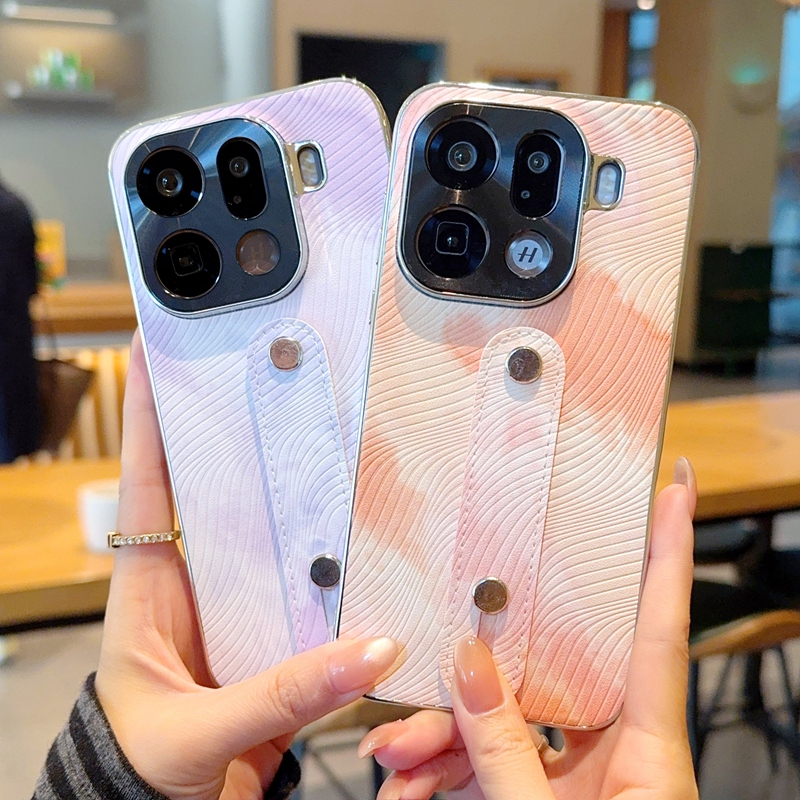 适用OPPOFindX9手机壳轻奢个性质感水彩双色OPPOFindX9pro保护套高档小红书同款潮流电镀银色边