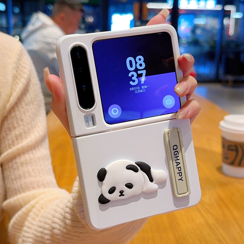 适用华为PuraX手机壳全包防摔挡奢华趴趴熊华为PuraX典藏版折叠屏保护套网红创意时尚支架女款