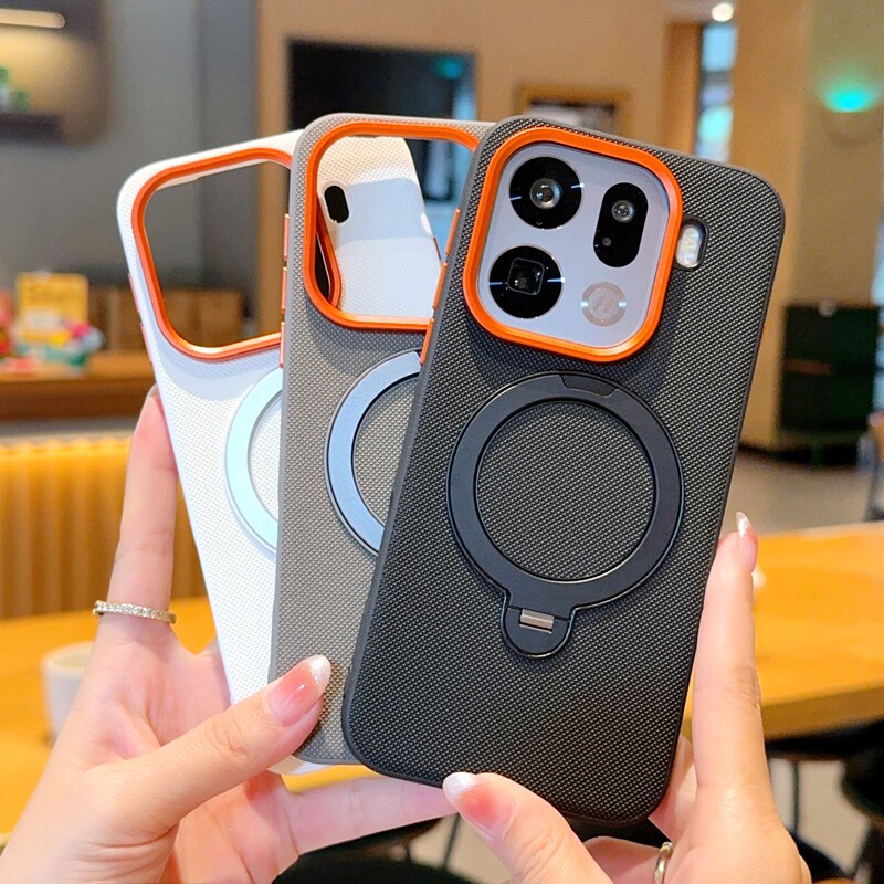 适用于OPPOFindX9手机壳全包防摔金甲磁吸旋转支架OPPOFindX9pro保护套创意便捷新款简约时尚商务男女潮款