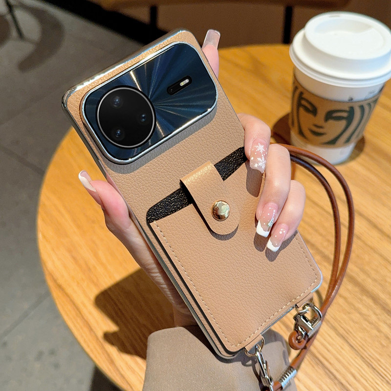 适用华为nova15手机壳全包防摔创意网红电镀荔枝纹nova15Ultra保护套奢华超薄个性nova15pro斜挎挂绳女款