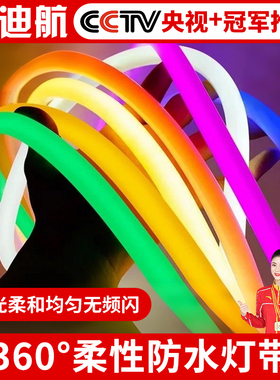 led圆形灯带12V低压户外防水360度发光柔性24v高亮霓虹广告软灯条