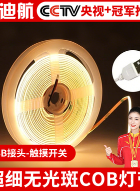 5v低压usb插电cob灯带电视机背景氛围灯带自粘柔性软灯带条带开关