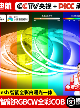 RGBCW全彩COB灯带已接入米家智能无极调光调色电竞房氛围LED幻彩
