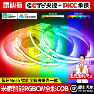 RGBCW全彩COB灯带已接入米家智能无极调光调色电竞房氛围LED幻彩