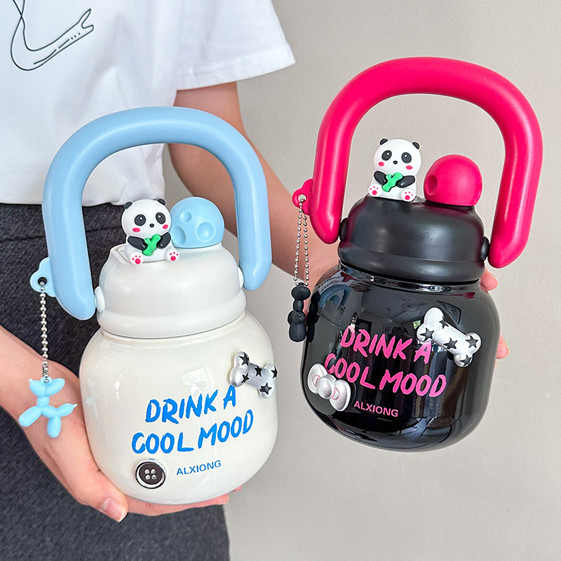 大肚保温杯高颜值男女大容量双饮水杯316不锈钢吨吨吸管杯拎拎壶,餐饮具,保冷/保温杯,淘宝优惠券,粉丝福利购,淘宝优惠卷