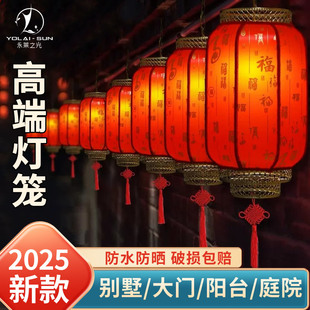 2025年新款春节大红灯笼接电款福字灯笼阳台大门口一对蛇年春节