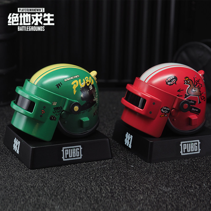 绝地求生 pubg 金属潮玩三级头 手办 摆件 涂鸦系列 红色款绿色款