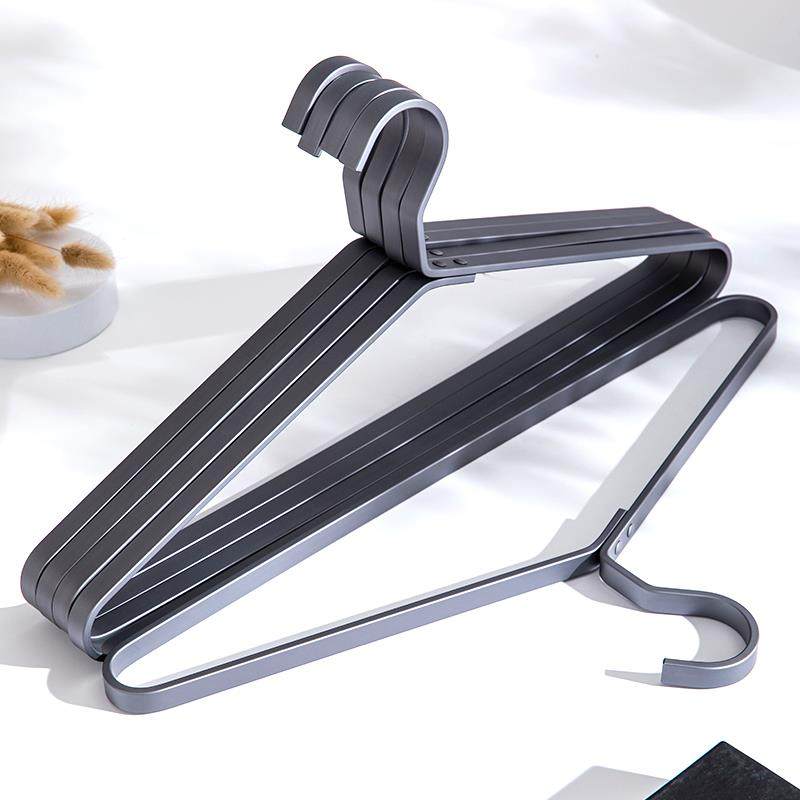 铝合金衣架家用挂衣无痕防肩角高级轻奢衣服架子加厚实心挂衣撑子