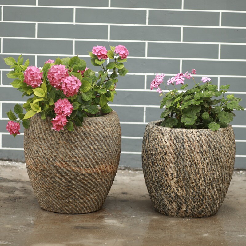 石头水缸养鱼缸养荷花石缸石头草槽圆形石臼打糍粑旧石水钵石水槽