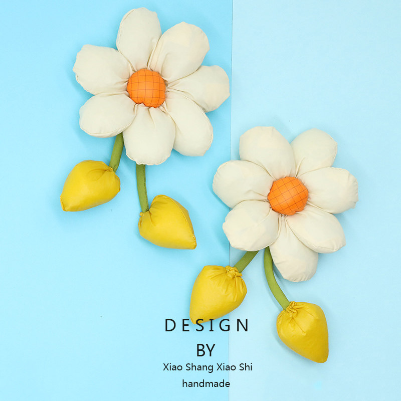 diy亮面七瓣花手工布艺充棉面包花挂坠服饰潮包服辅料配件手机壳