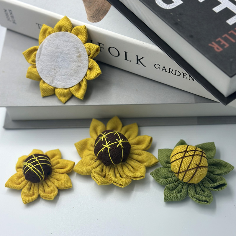 布艺手工向日葵太阳花胸针一举夺魁包装饰窗帘衣服鞋袜手机壳辅料