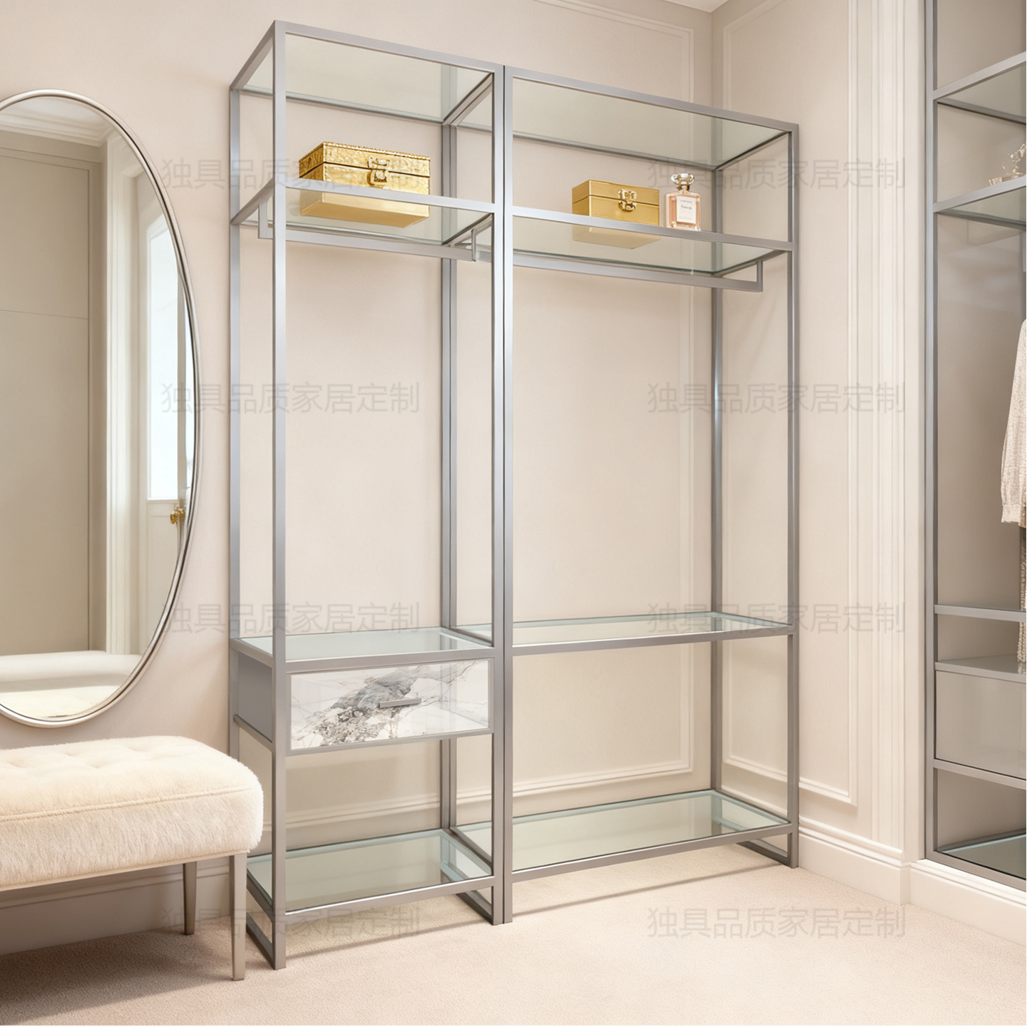 独具金属书架置物架落地多层收纳架客厅靠墙展示架家用储物架定制