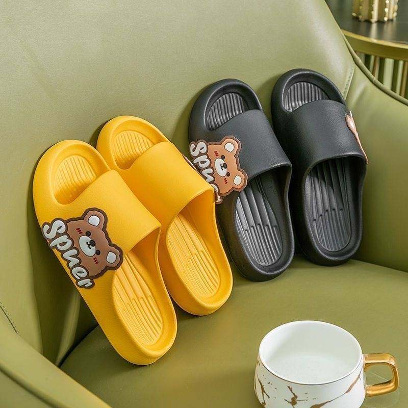 厚底踩屎感英文小熊凉拖鞋女家居浴室洗澡防滑外穿防臭情侣拖鞋男,居家布艺,居家凉拖/凉鞋,淘宝优惠券,粉丝福利购,淘宝优惠卷
