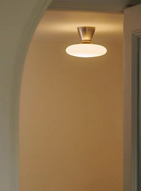 北欧limas玄关吸顶灯中古风蘑菇阳台走廊卧室衣帽间设计师玻璃灯