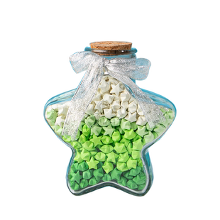 渐变色星星折纸玻璃瓶幸运星小朋友编五角星纸手工专用纸幼儿园许愿瓶子罐子男女生520礼物彩色叠星星折纸条