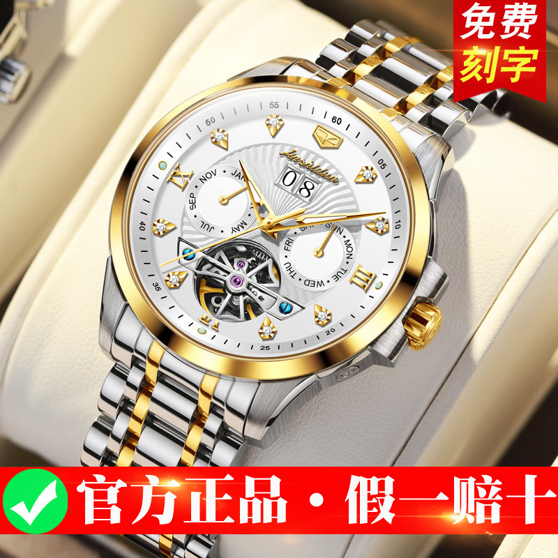 瑞士认证正品牌手表男士机械表全自动陀飞轮名牌镂空男款防水十大
