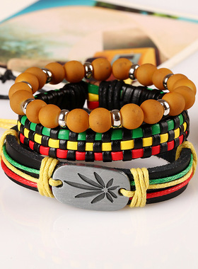 无注册商标红黄绿编织手链